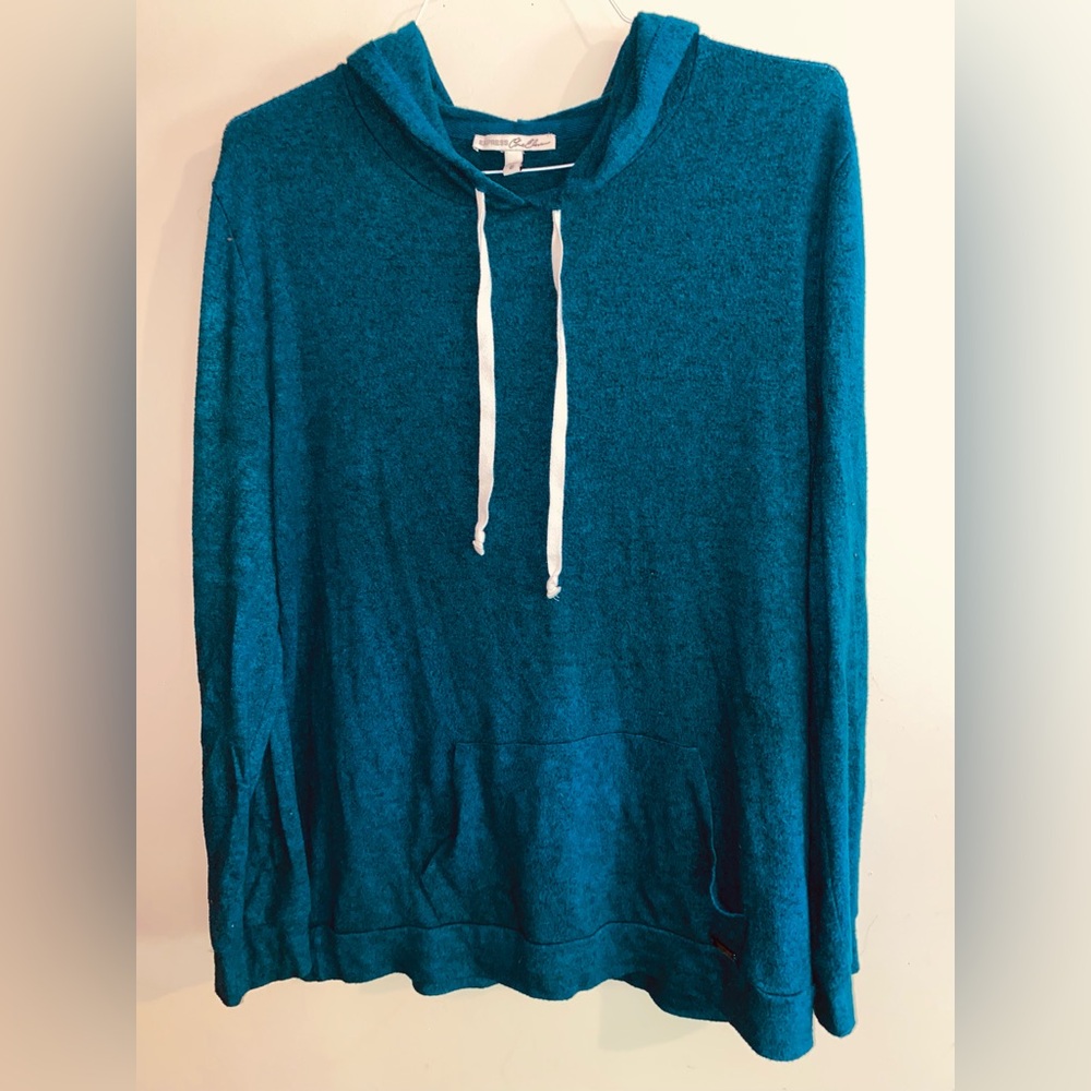Express Teal Hooded Lightweight Long Sleeve Size Medium